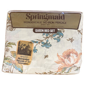 NEW 4pc Springmaid QUEEN Sheet Set Newbury Port Museum of Art Pillowcases Sealed